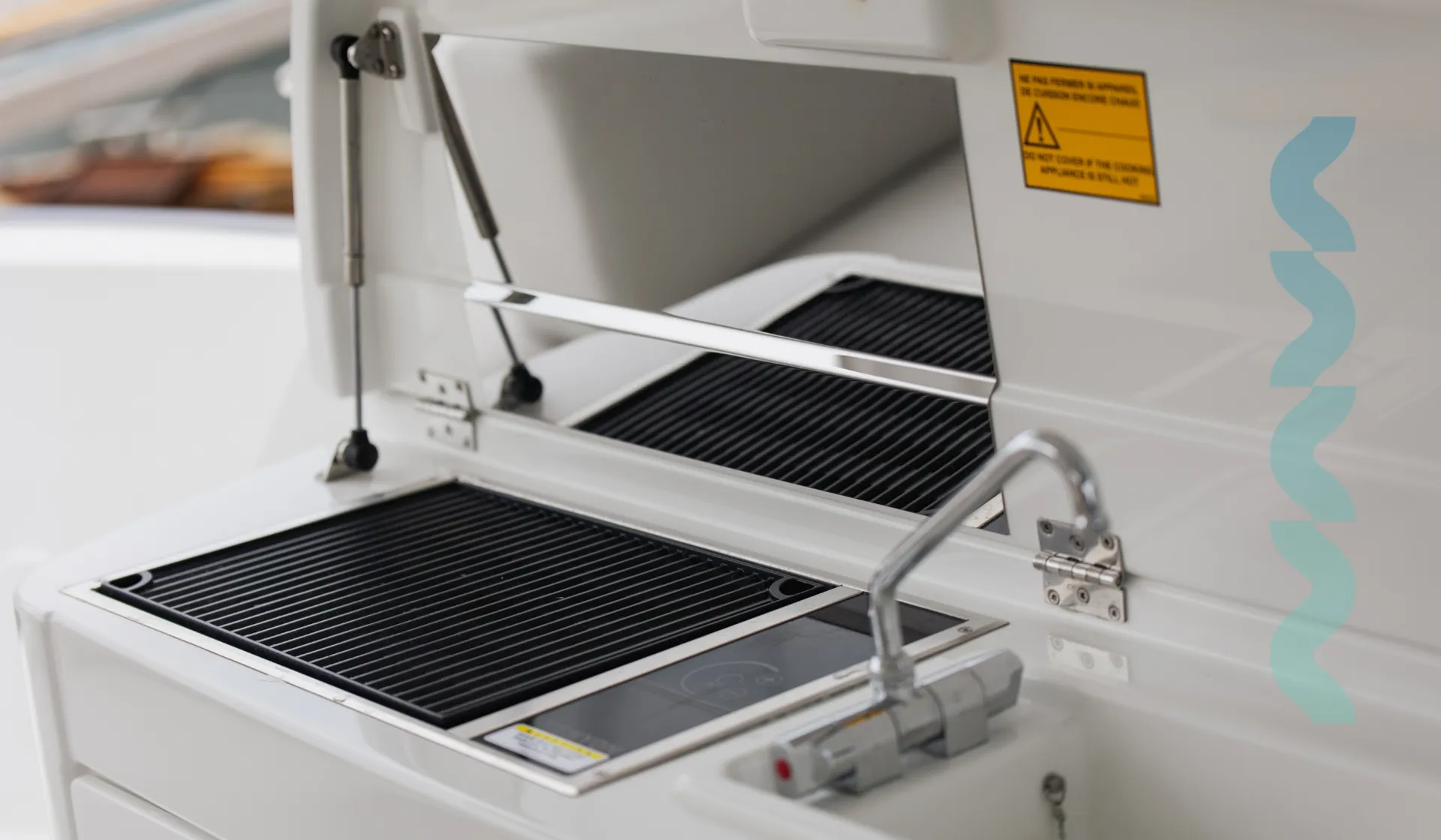 Galley with induction cooktop